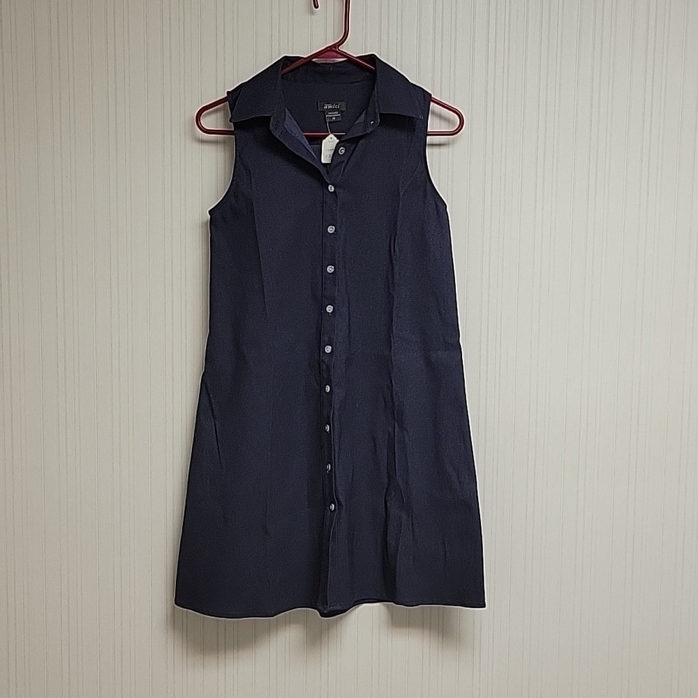 Pure Amici Navy A line shirtdress XS New summer casual resortwear coastal